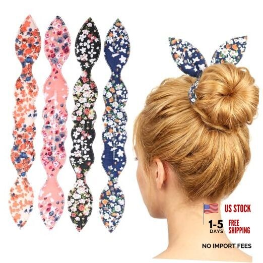 French Twist Shaper Snap Roll Sponge Curler Clips for Rabbit Hair Bun Maker