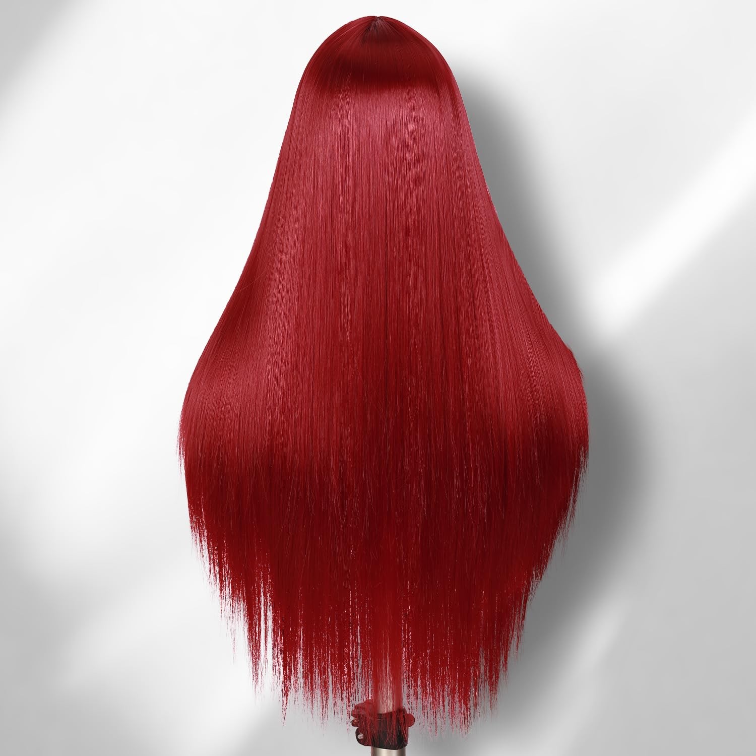 WIGER Long Straight Red Wig for Women, Middle Part Synthetic Cosplay Costume