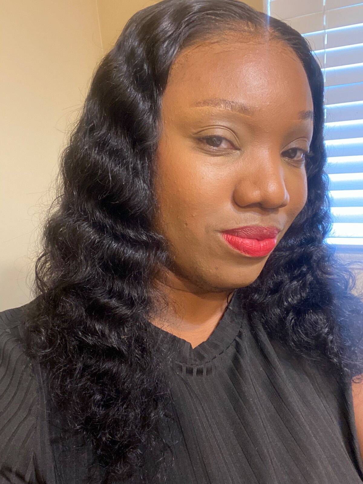 18” Deep Wave Lace Front Wig – Transparent Lace, Pre-Plucked, Pre-Bleached Knots