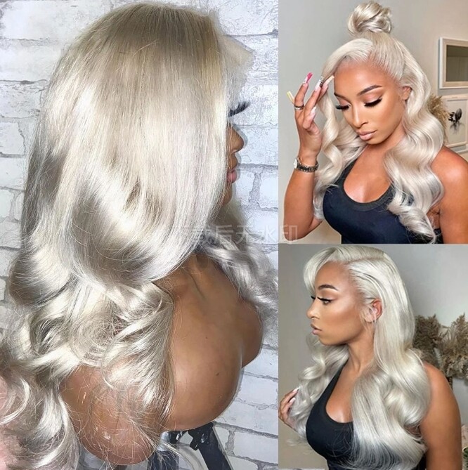 Platium Body Wave Lace Front Wig Human HairAsh Blonde Frontal Wig Human Hair