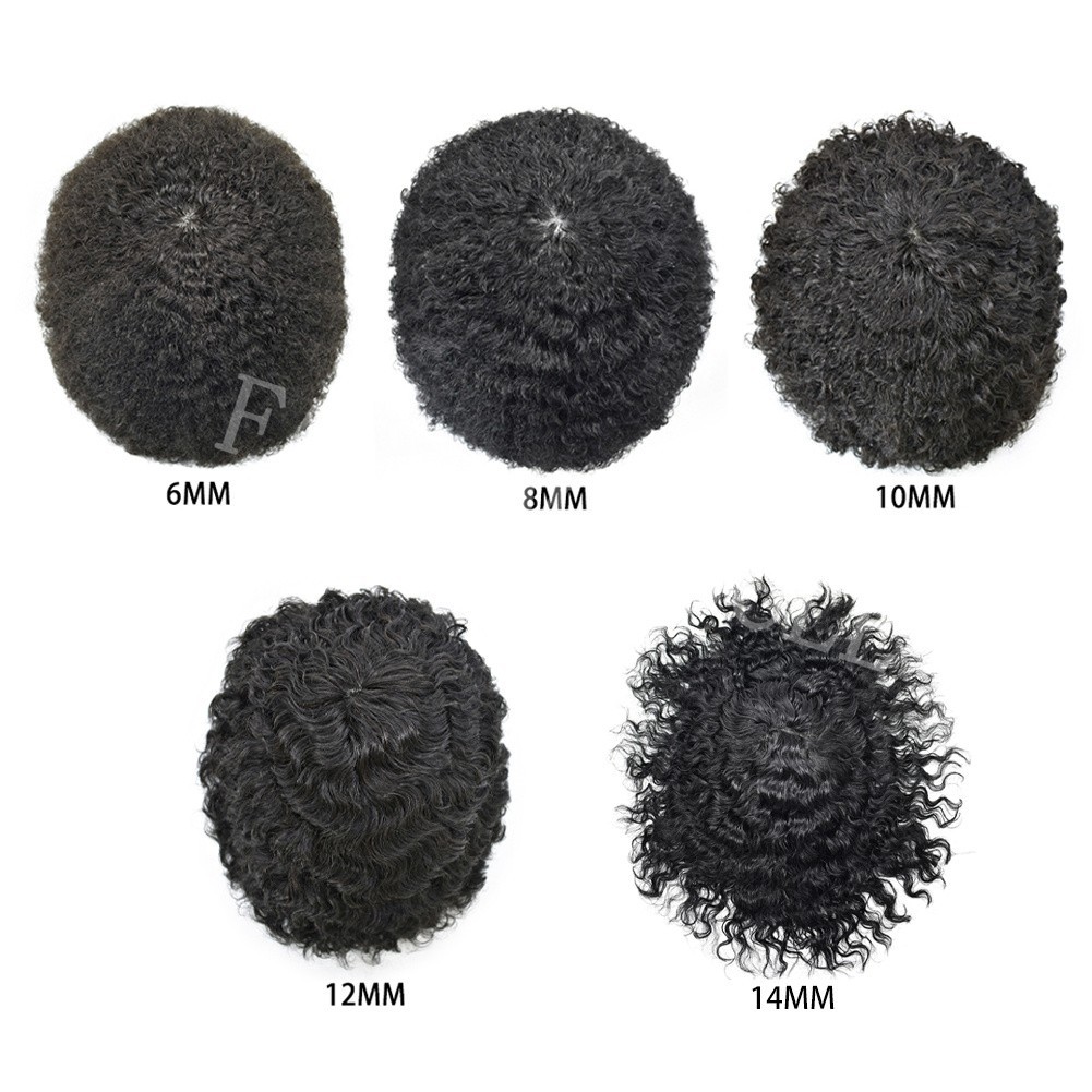 Afro Toupee For Black Men Mens Thin Skin Hairpieces African American Hair System