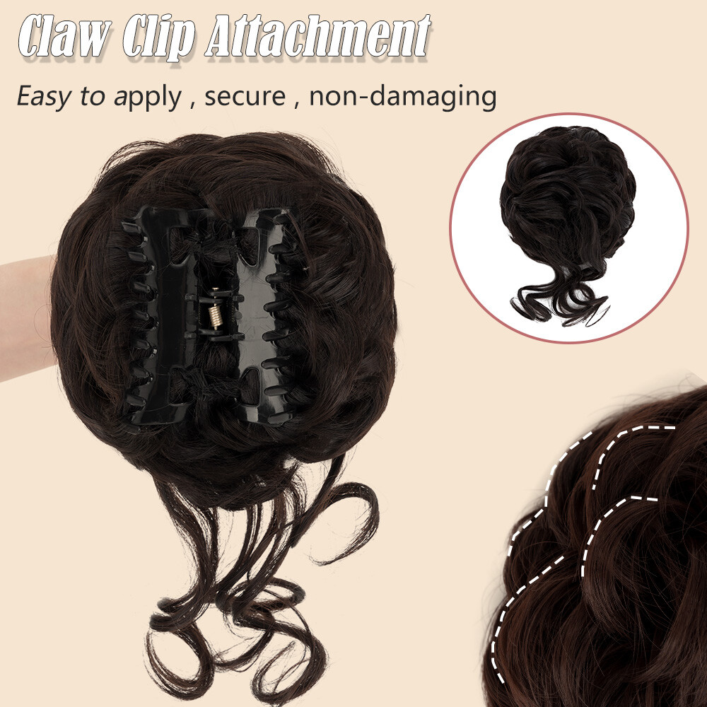 Large Thick Messy Bun Scrunchie Updo False Cover Curly Hair Extensions Hairpiece