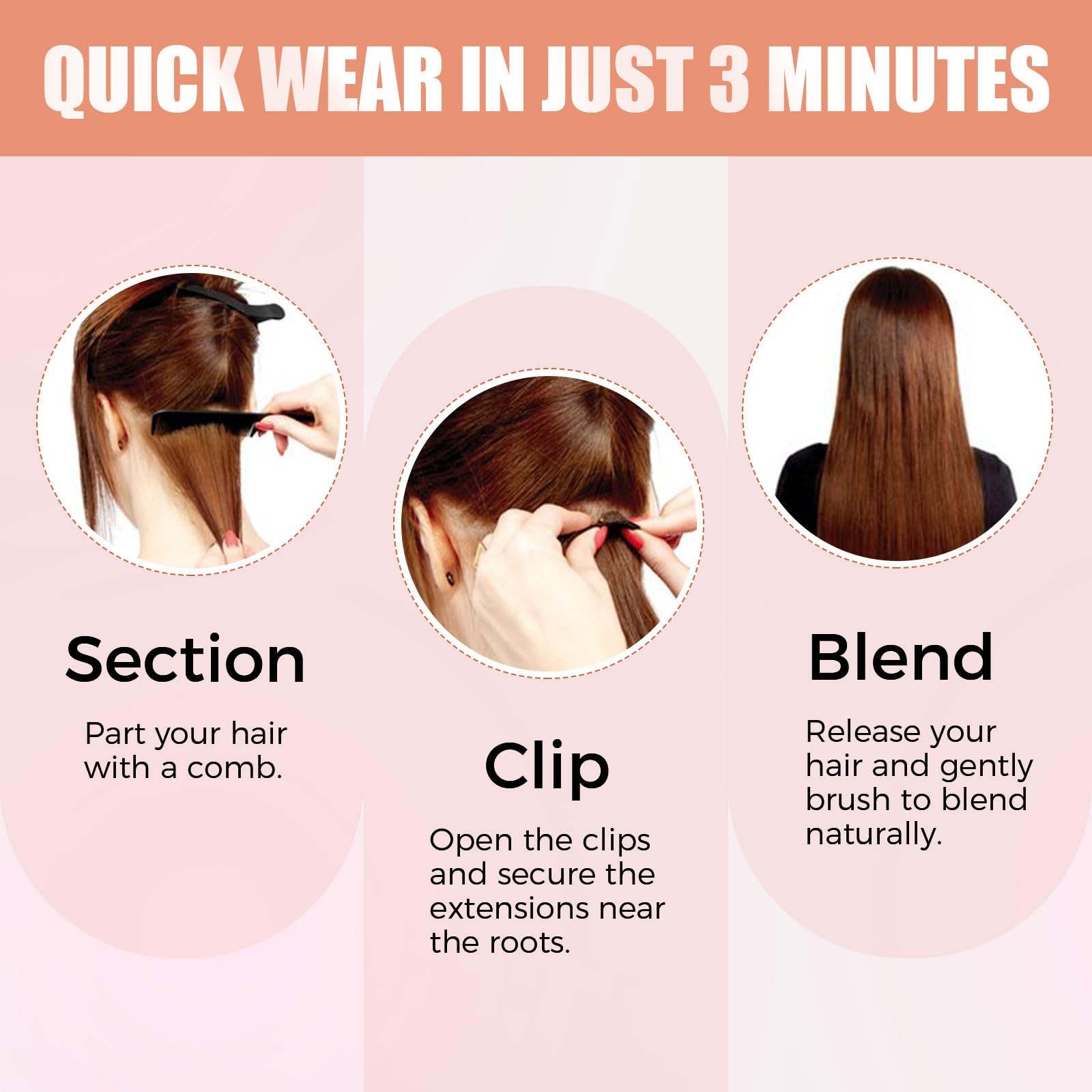 Mei Yuan Lin Human Hair Clip In Extensions 5Pcs Individual Hair Extensions Real