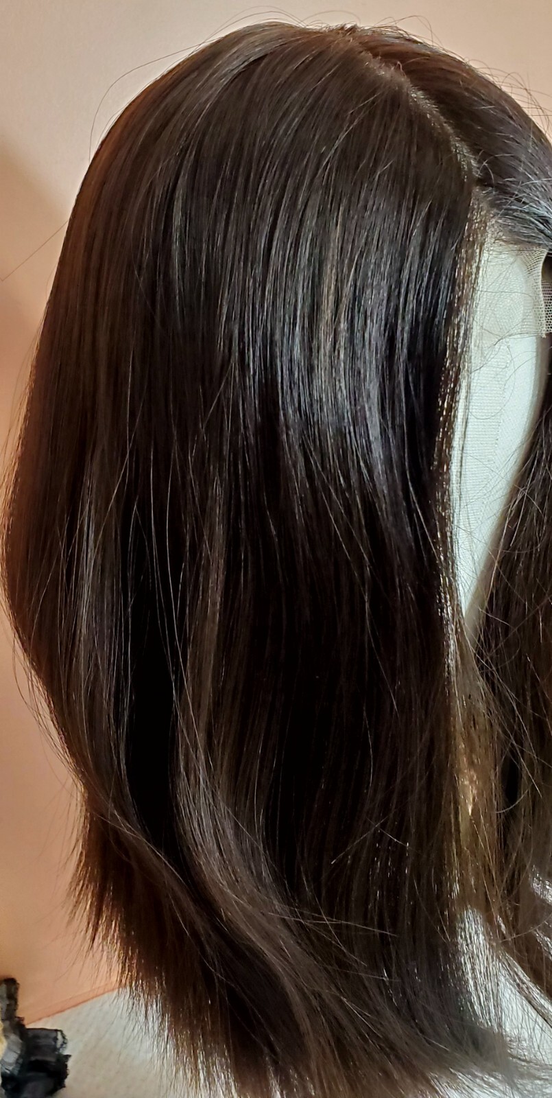 New 100% Virgin European Human Hair Wig | 18” Dark Brown | Skin Top