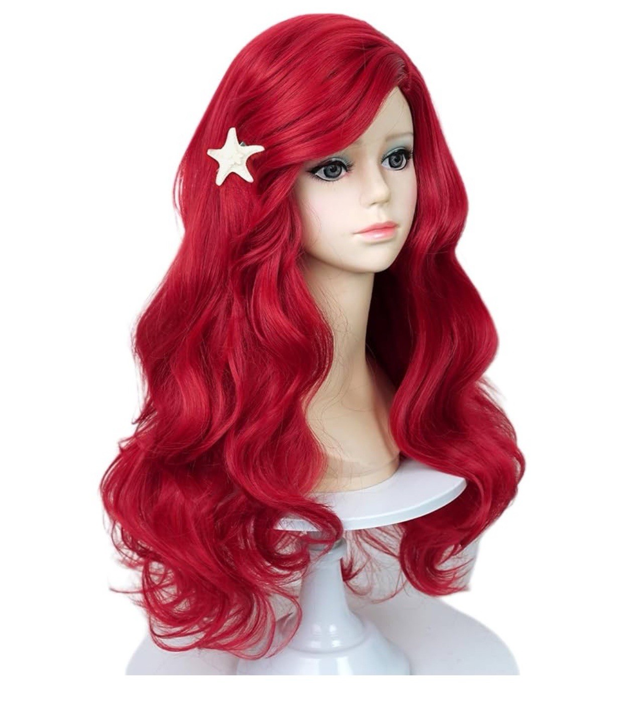MaxBeauty Kid Red Wig With Starfish Hair Clip/Red Wavy Long Hair,Heat Resistant