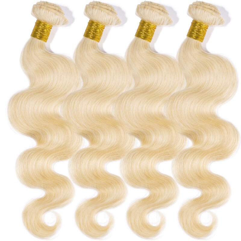 Peruvian Sew In Virgin Human Hair Extensions Weft Weave 3Bundles/300G BLONDE US