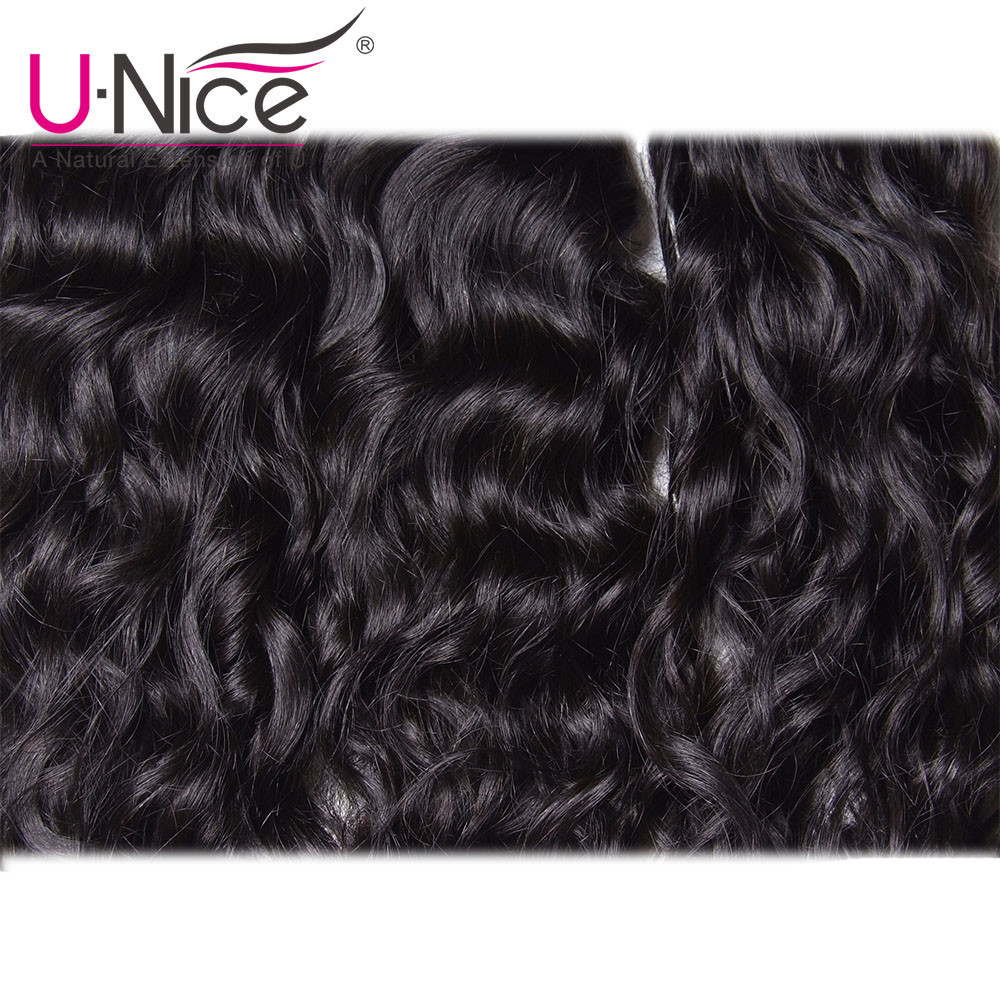 UNice Hair Eurasian Natural Wave 3 Bundles Human Hair Extensions Wavy Weaves US