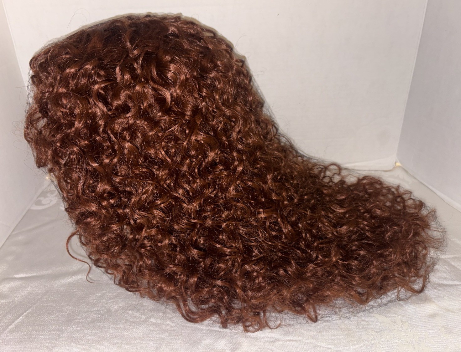 Gorgius Ginger Brown Curly Lace Front Wig 20” Human Hair Like Fiber Wig Stunning