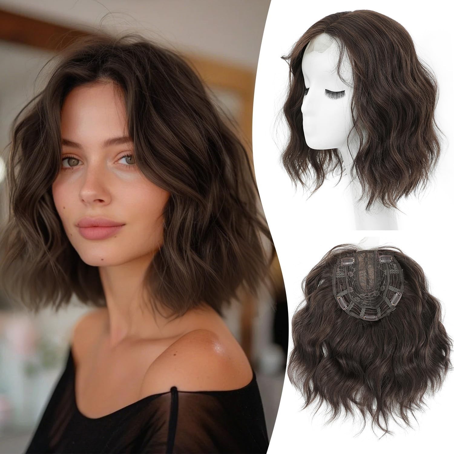 Soft Brown Short Way 10in Women Premium Hair Topper
