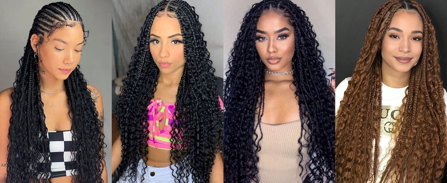 Braiding Hair for Boho Braids 18 Inch 2 Bundles Natural Black Water Wave Bulk US