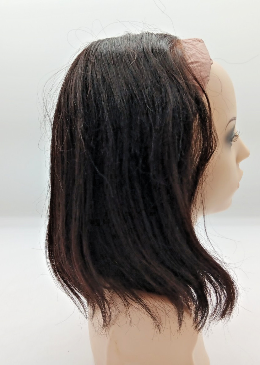KLAIYI | Glueless Lace Wig | Black with Caramel Highlights | 12″ | MIDDLE PART