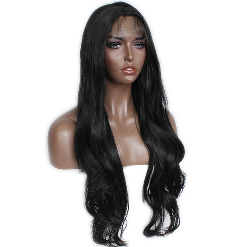 Glueless Lace Front Full Wig 360g 24″ Women Body Wave Wavy Wig With Baby Hair
