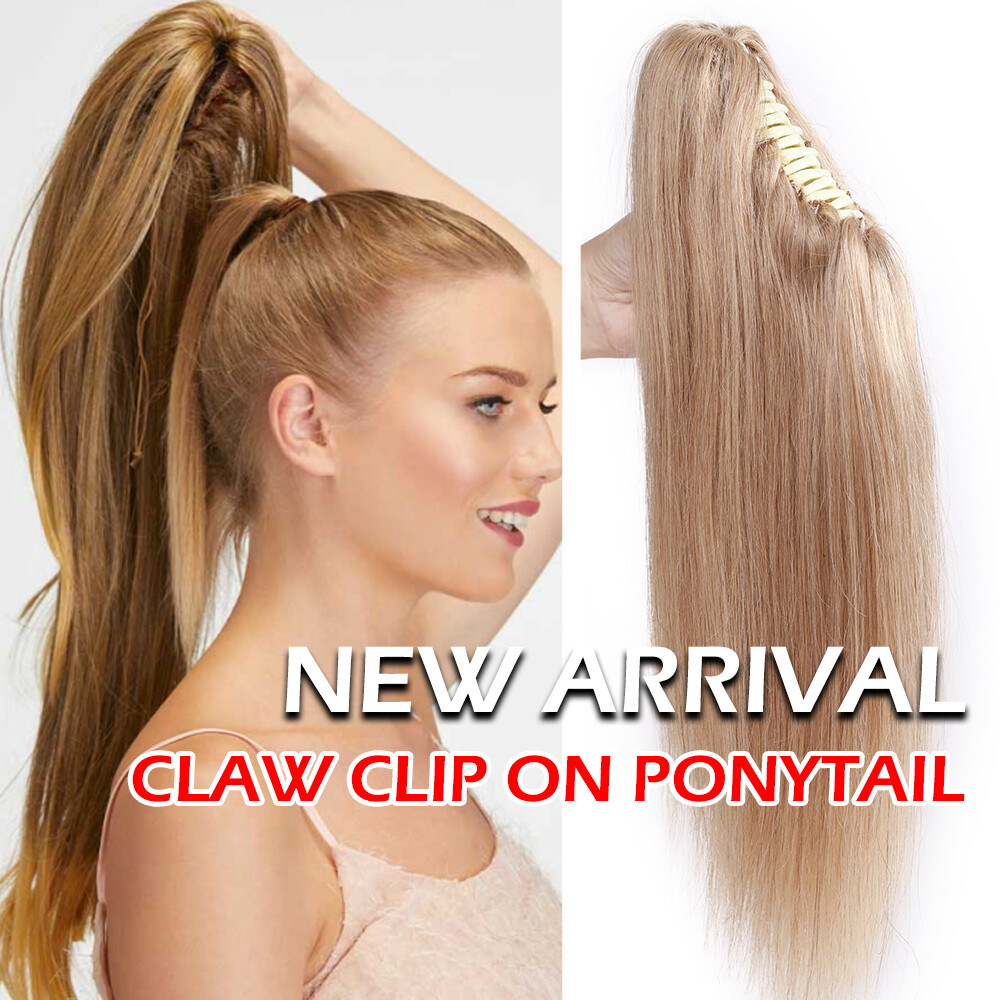 Long Thick Wrap Around Ponytail Clip In Real 100% Remy Human Hair Extensions USA