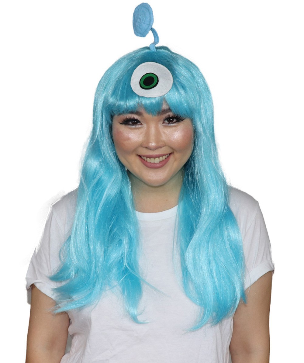 Women Aliens Wig with Antennae, TV/Movie Wigs , Premium Breathable Capless Cap