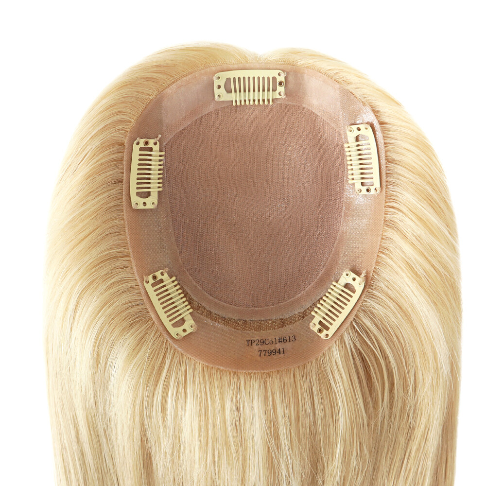 Women Top Pieces Human Remy Hair Topper Silk Top Systems 16” Chinese Hair TP29