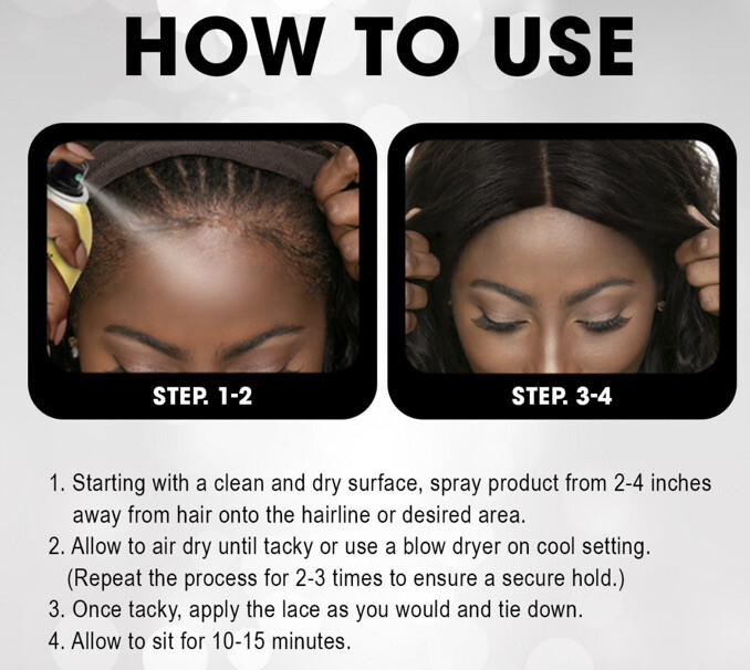 Ebin Wonder Lace Bond Wig Melt Spray Long Lasting Hold W/VitaminE (6.08Oz) 180ML