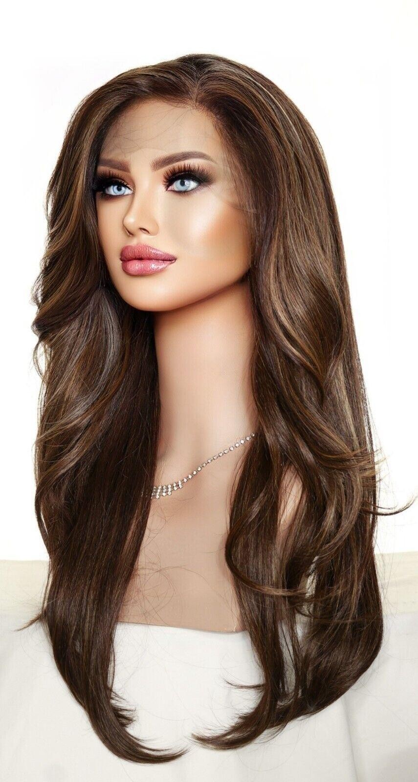Swiss Lace Front Wig 4X4 Silk Top Handtied Heat Safe FS8.27.613 Long Thick 1229