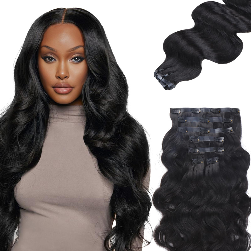 Idn Beauty Seamless Clip In Hair Extensions Human Hair Body Wave 20 Inch 110G