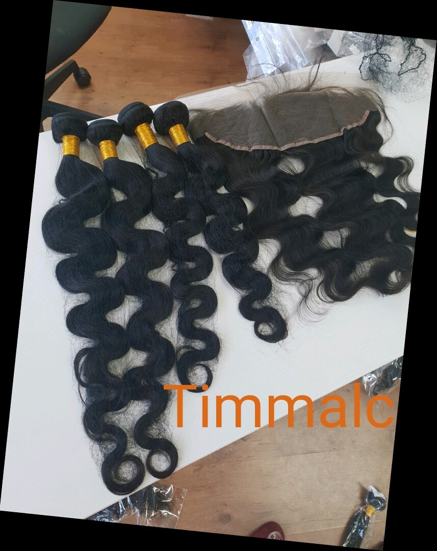 12A PERUVIAN Virgin HUMAN HAIR 5BUNDLES BODY WAVES 24+26+28+30&20 FRONTALS 13X4
