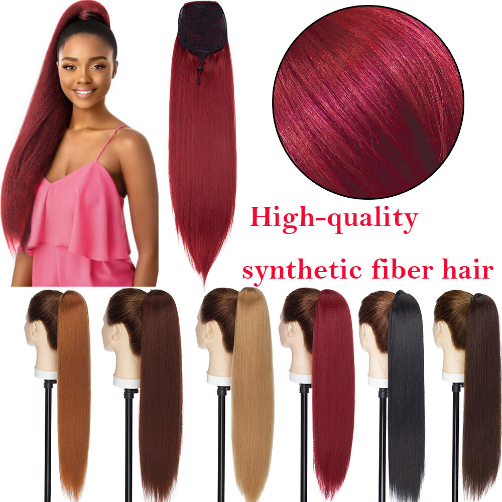 24″ Ombre Curly Long Drawstring Wrap Ponytail Hair Extension Hairpiece for Women