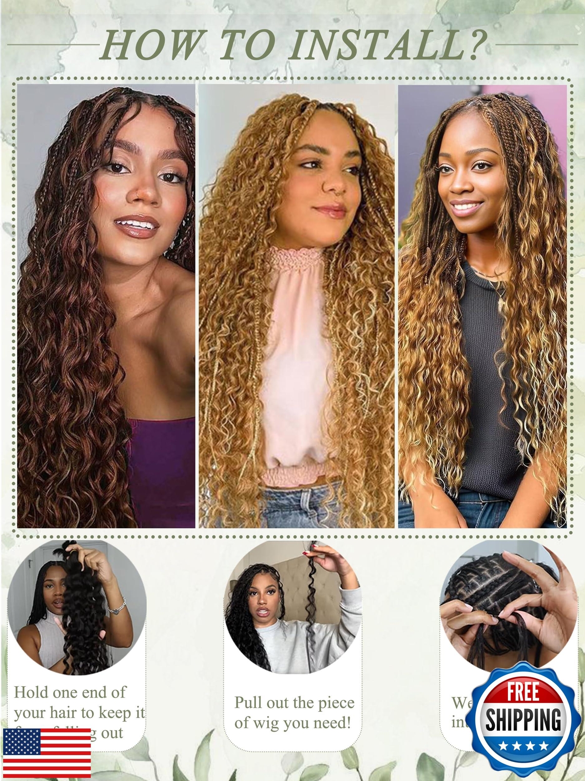 KULYMUWIG Blonde Human Braiding Hair for Boho Braids 18 Inch 100 g 4 Bundles