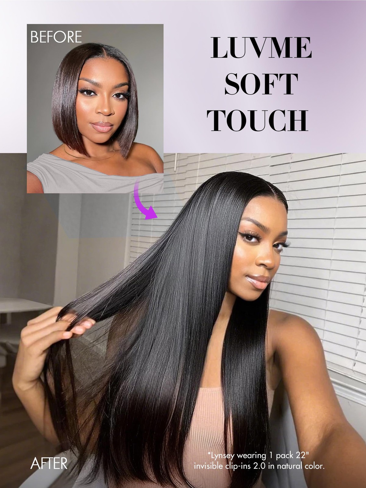 Invisible Yaki Straight Clip in Hair Extensions Real Human Hair for , 2 Pack …