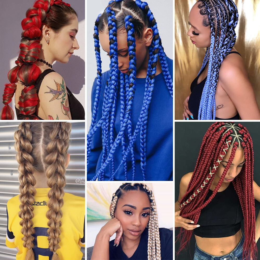 82Inch Synthetic Crochet Braids Box Twist Braids Jumbo Braiding Hair Extensions