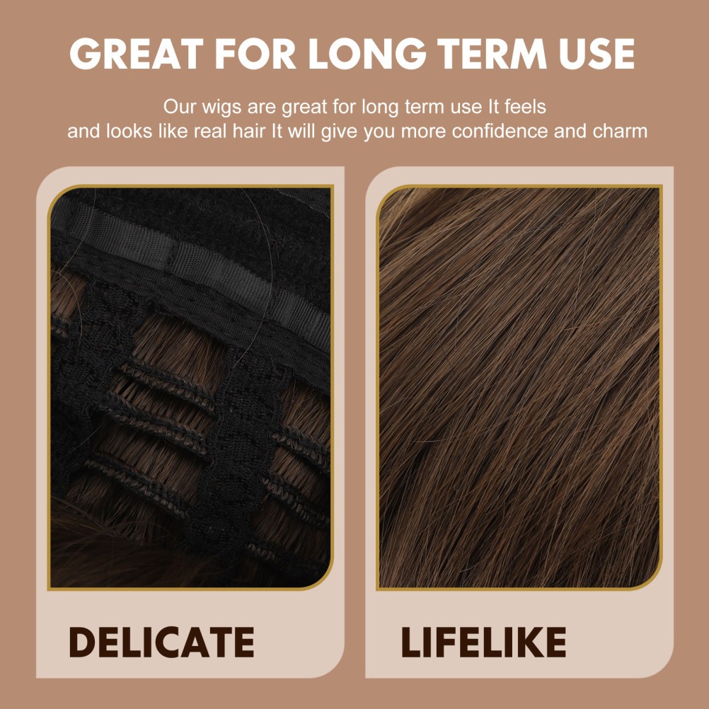 Dark Brown Men Short Synthetic Wig High Temperature Fiber Cosplay Use