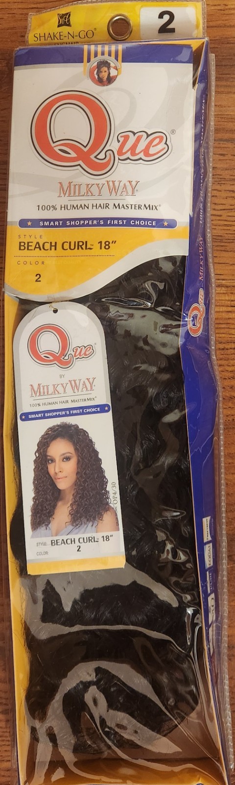 Milky Way 100% Human Hair Mastermix Beach Curl 18″ Color:2