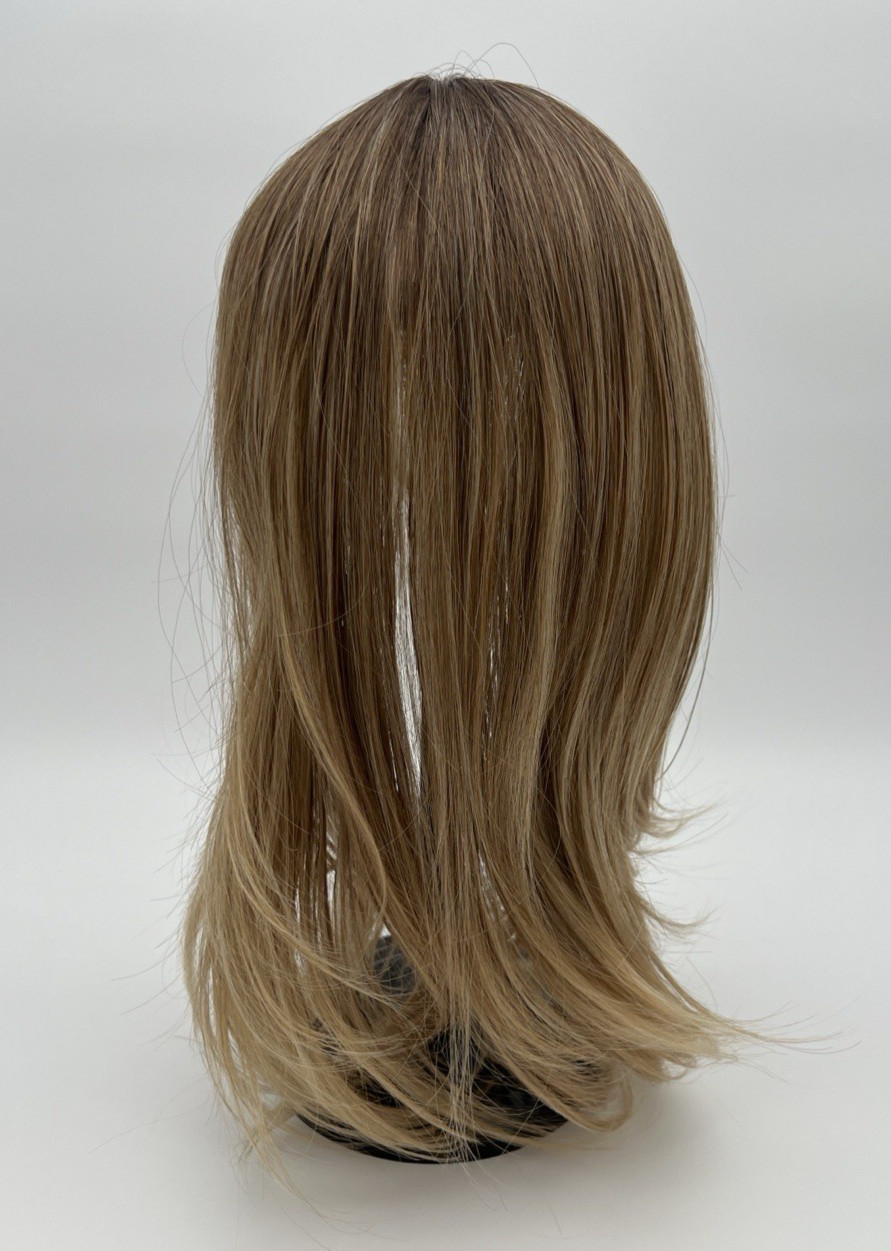 Ombre Brown Blonde Long Straight 18in Women Premium Hair Topper