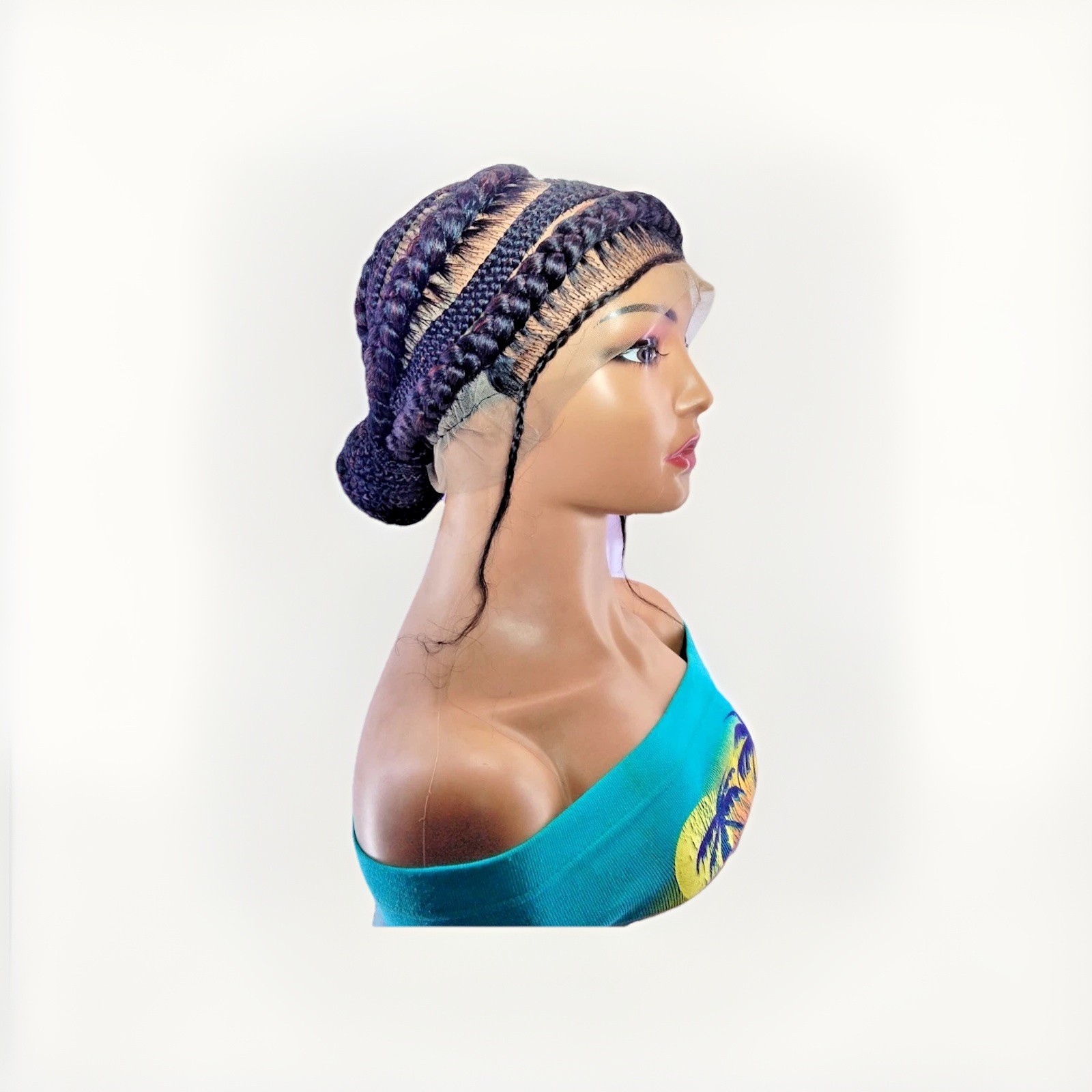 Braided Wig. Large Cornrow Braids. Full Lace with baby hair