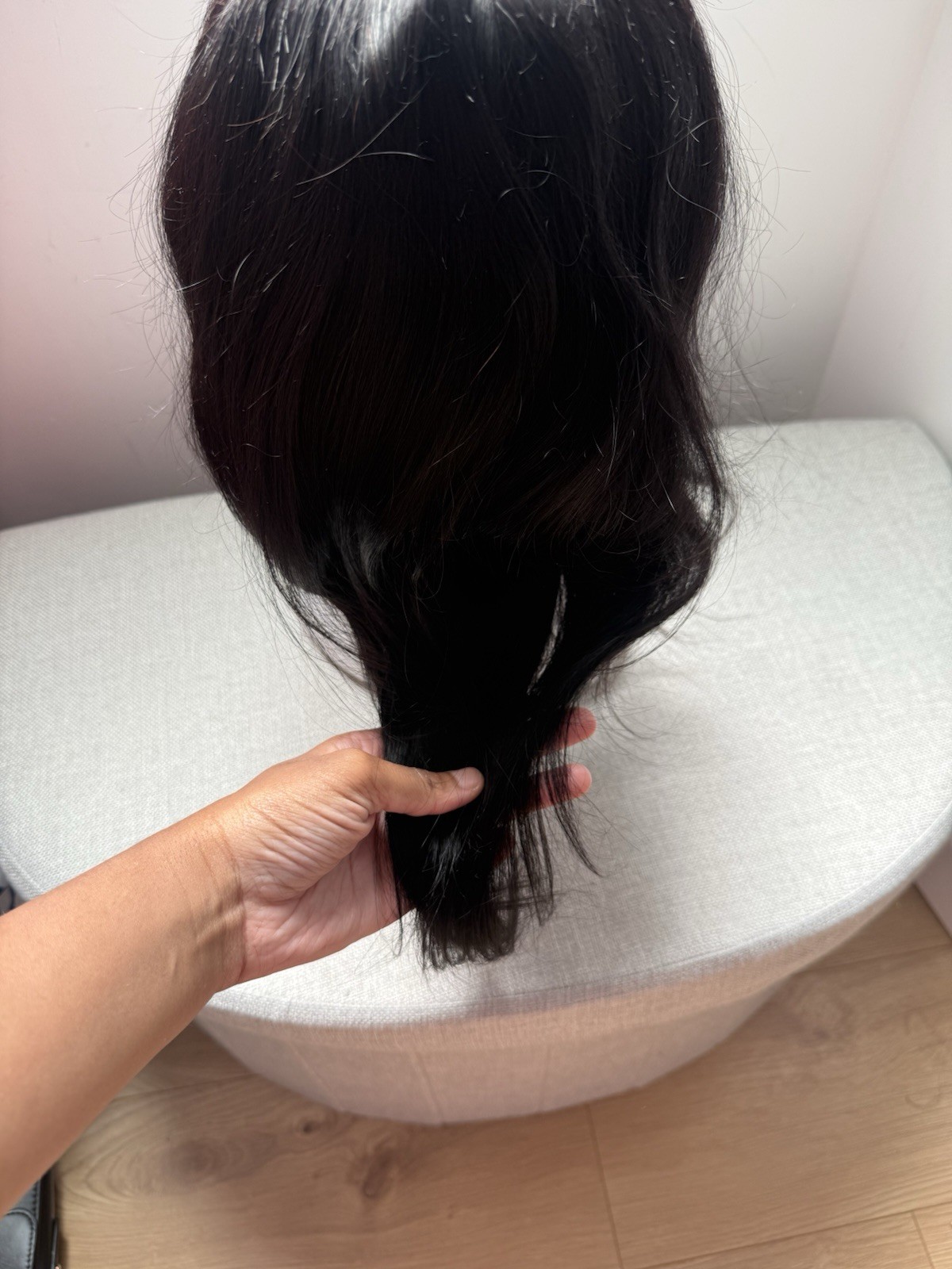 Black Straight Synthetic Lace Front Clip-In Wig Adjustable Strap Free-Part