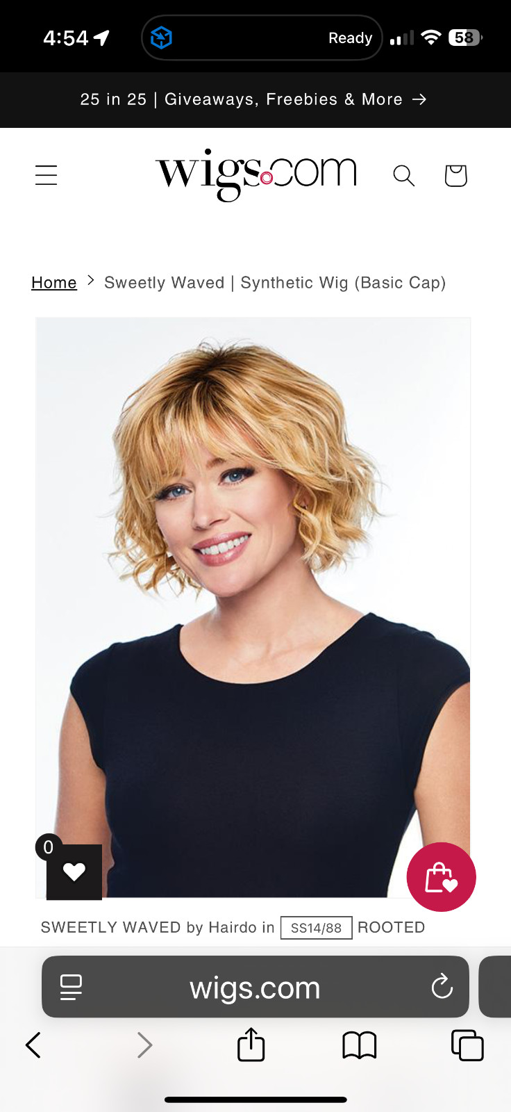 Hairdo Wig “Sweetly Waved” Sugar and Charcoal