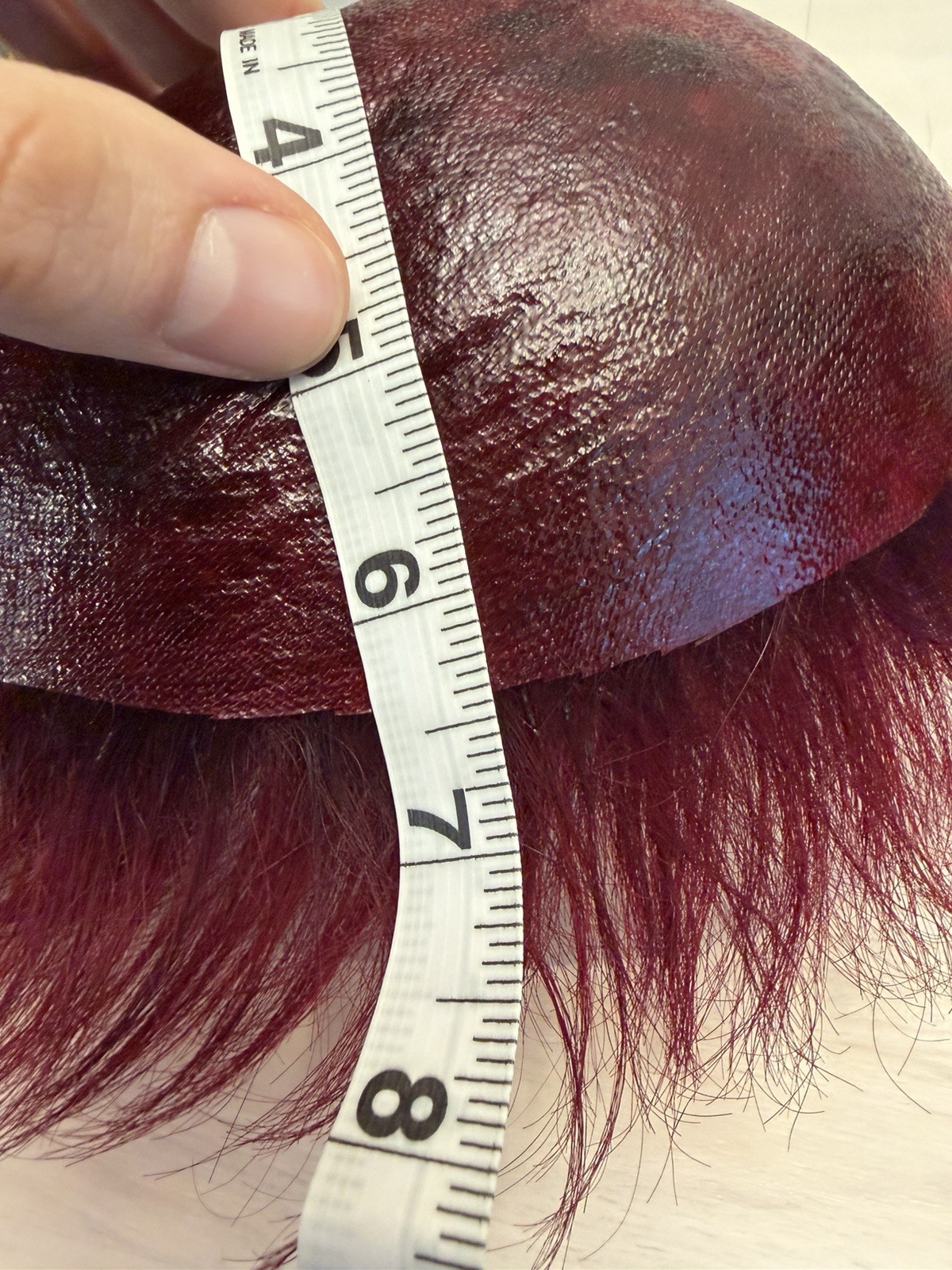 Custom Men’s Lordhair Brand Toupee, Hair System, Red With Dark Roots 0.08mm Skin