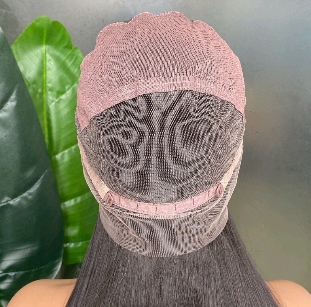 12A 22INCH RAW PERUVIAN GLUELESS FULL HD LACE WIG 180% DENSITY SILKY STRAIGHT 1B