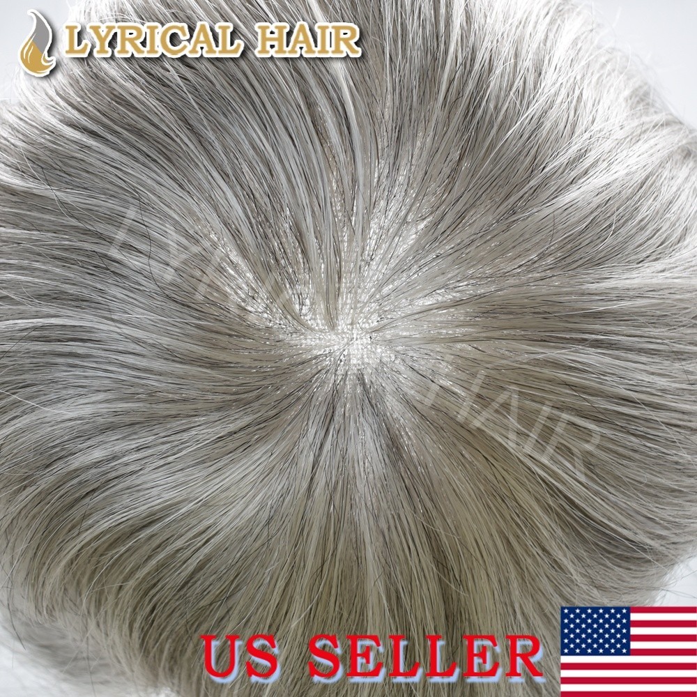 Lyrical Hair Mens Toupee French Lace&PU Human Hair Replacement System Hairpiece