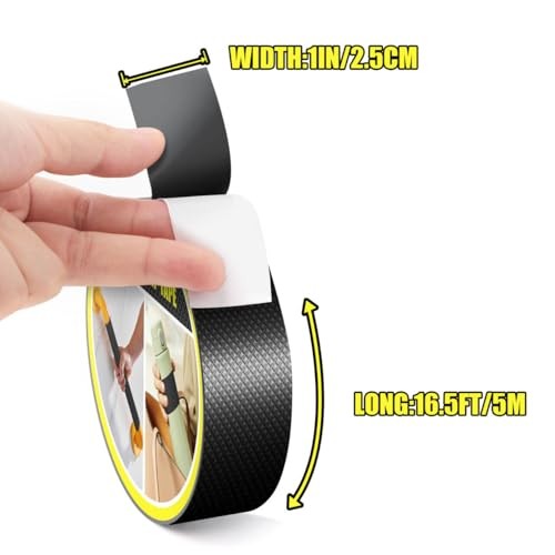 Rubber Grip Tape Ultra Strong Waterproof Anti Slip Tape 1In x 16.5Ft 1 Black