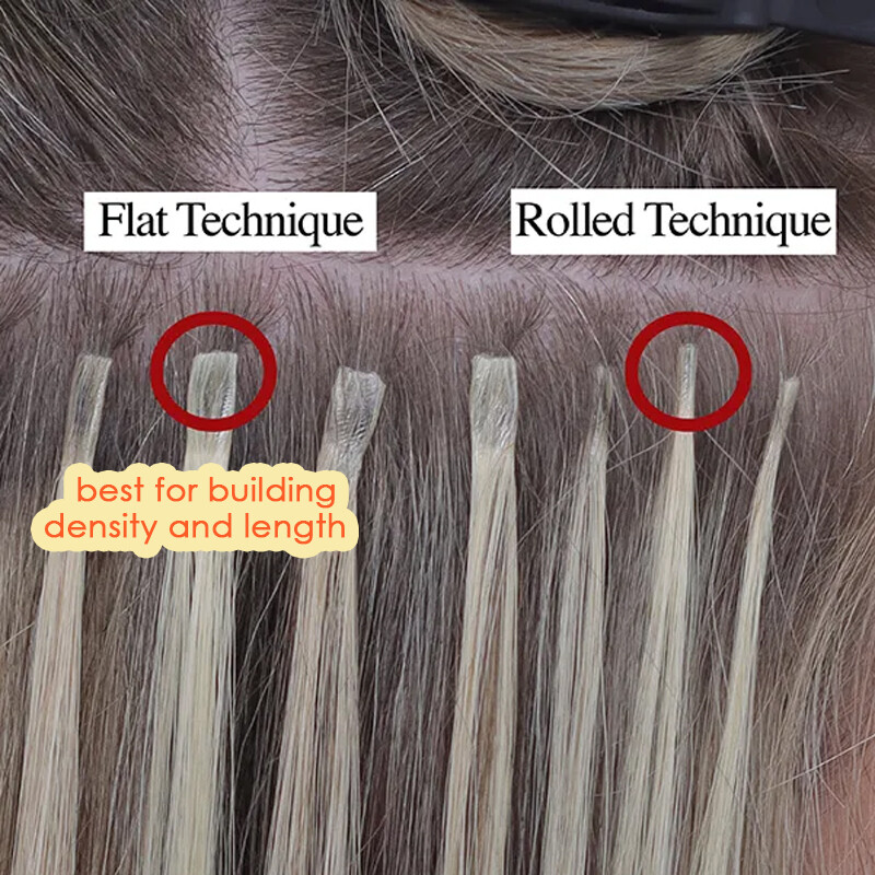 Keratin Hair Extensions Human Hair Pre-Bonded 100% Real Remy strands Full Head