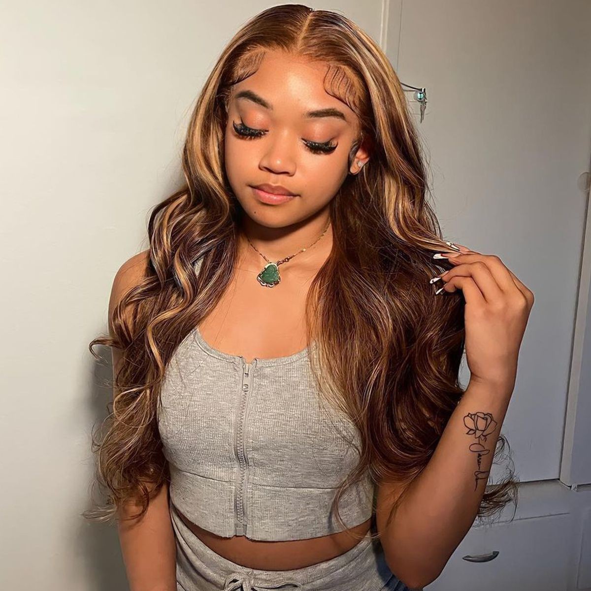 4×4 Lace Closure Human Hair Wig – Body Wave P427 Color