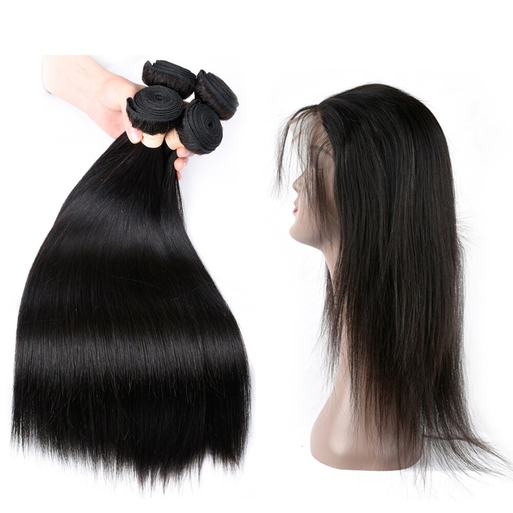 Brazilian Straight off Black #1B 100 Human Hair 1 bundle and 3 bundles deal