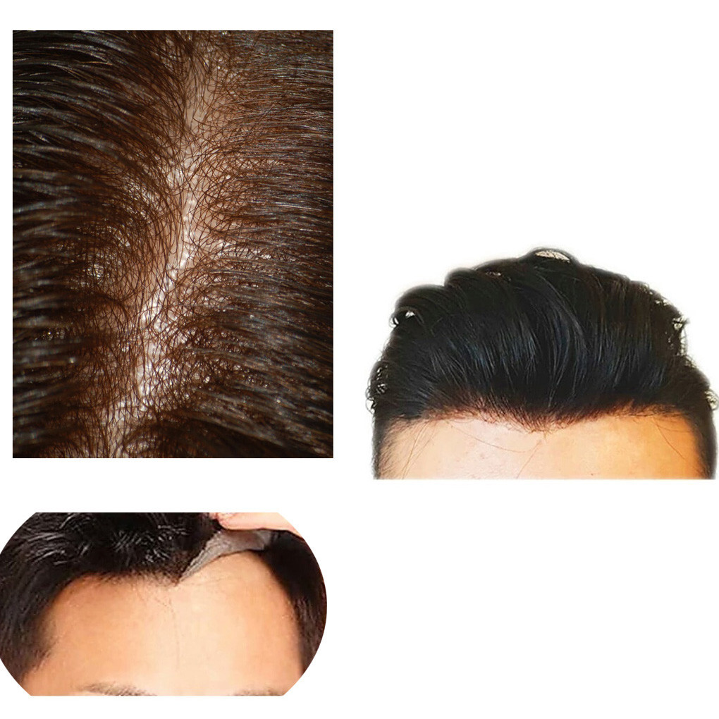 Men’s Poly Skin Hairpiece All V-loop Invisible Super Thin Skin Toupee For Men #3