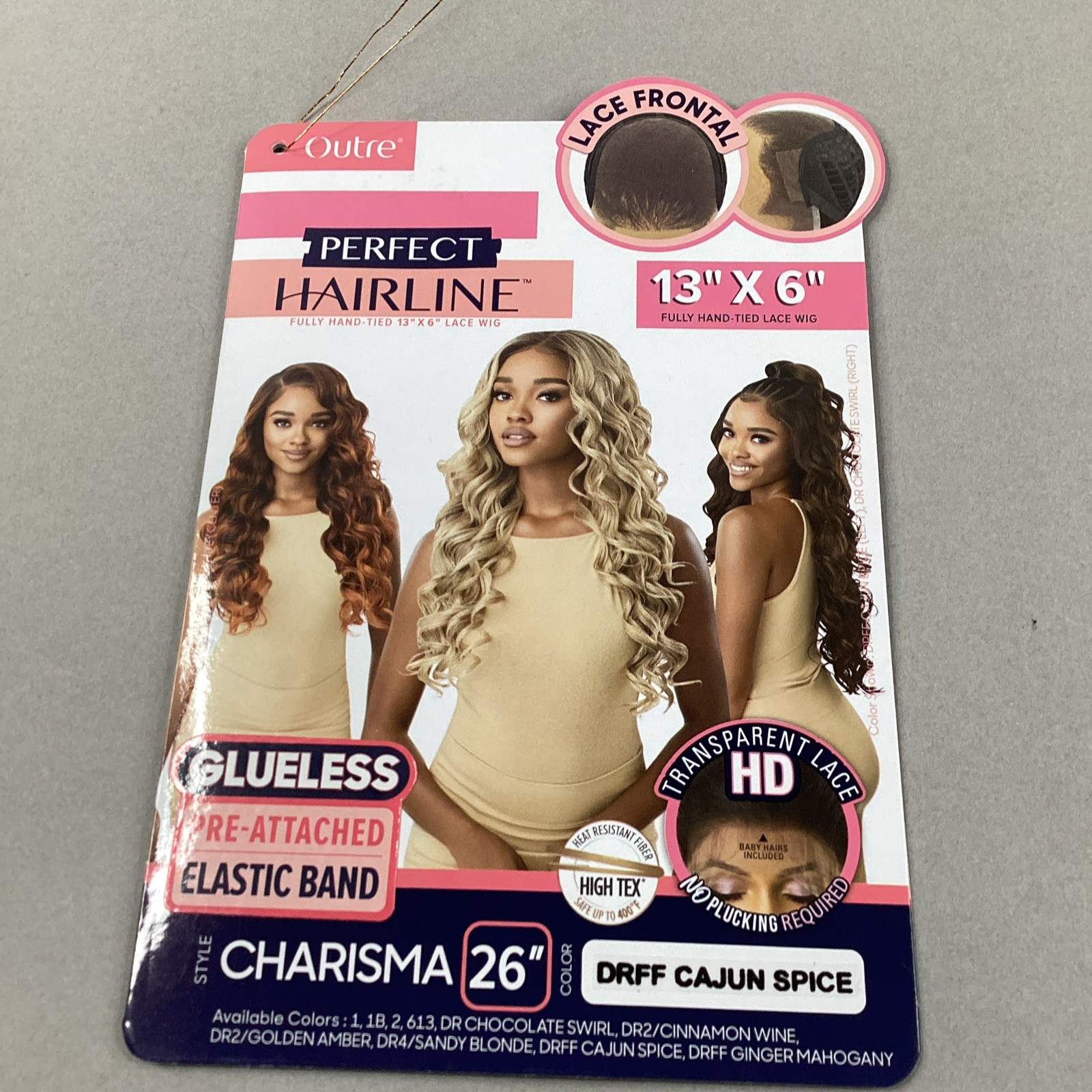 Perfect Hairline Charisma Long Wavy #DRFF Cajun Spice Synthetic Lace Wig