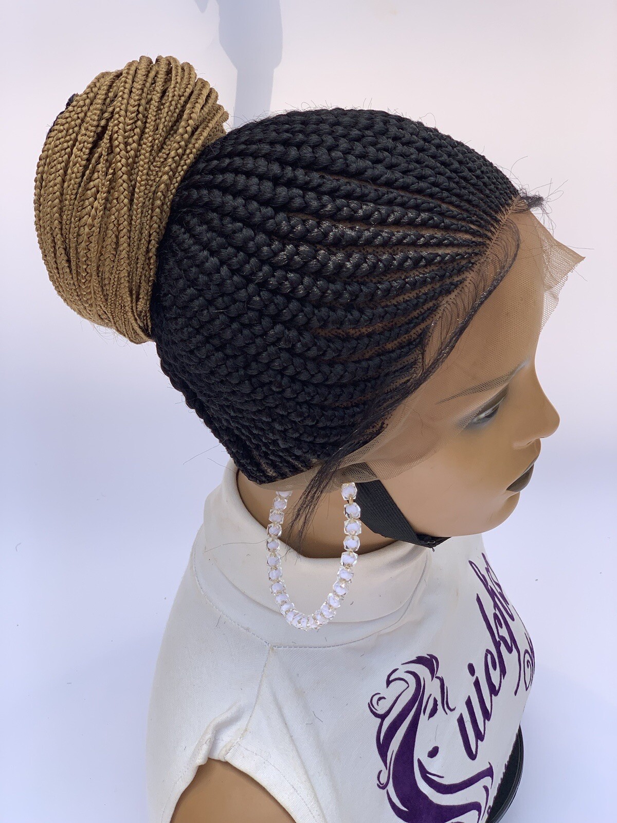 Updo Braids, Wig For Black Women, Ponytail Box Braids, Human Hair, Synthetic