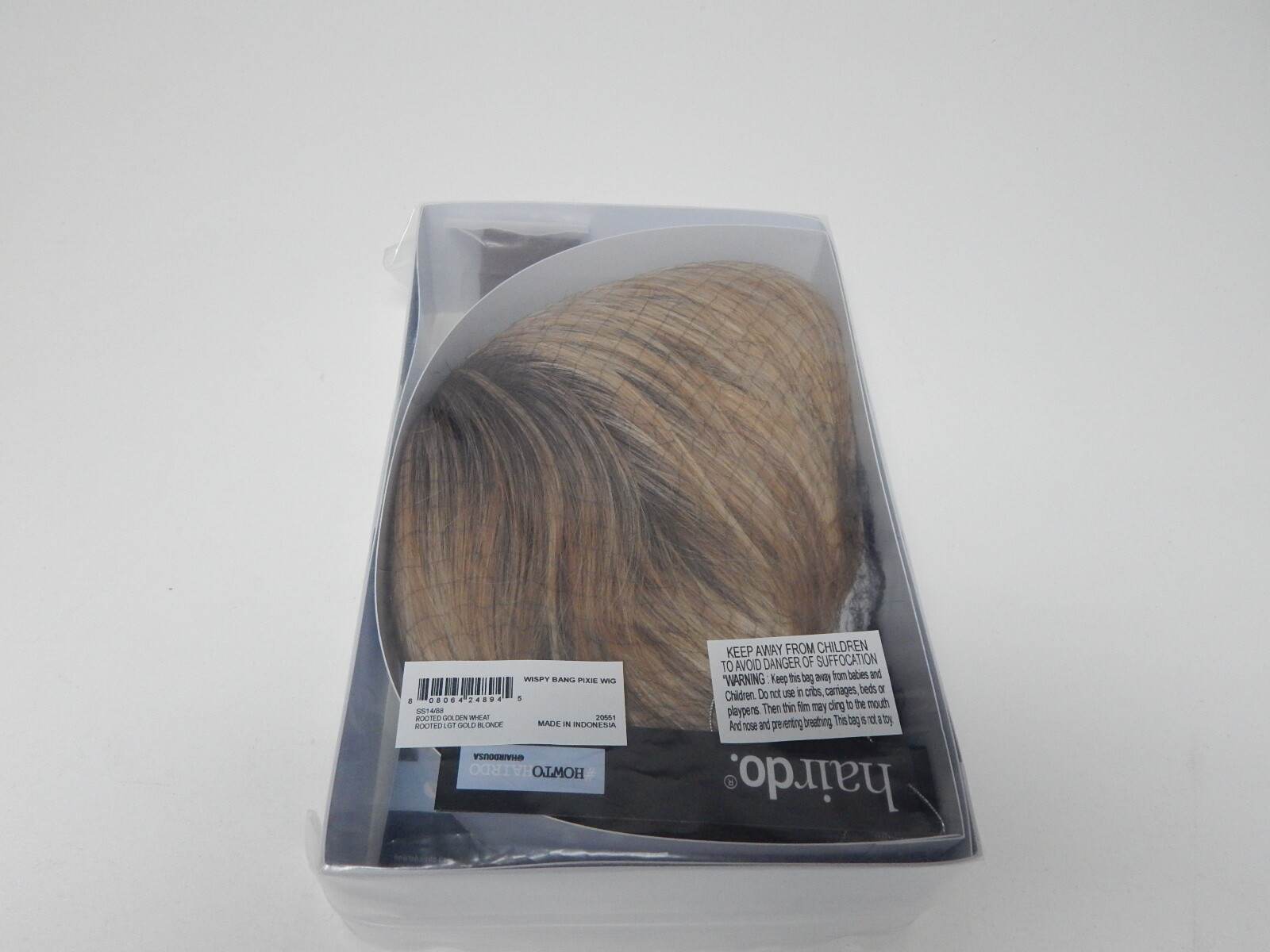 HairUWear Hairdo Wispy Bang Pixie Wig Golden Wheat Rooted Lt Gold Blonde SS14/88