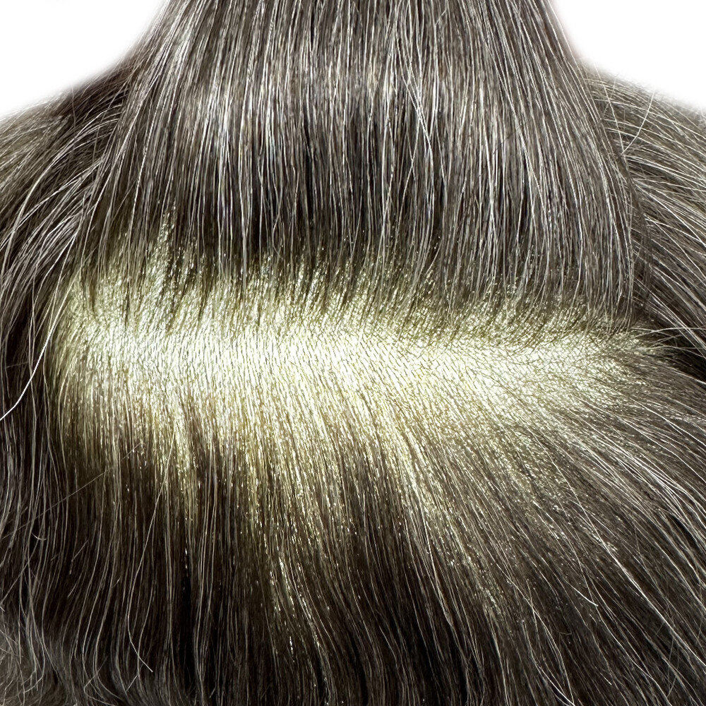 Mens Toupee Hairpiece Thin Skin V-Loop Front Hair Replacement Wig for Men 0.08mm