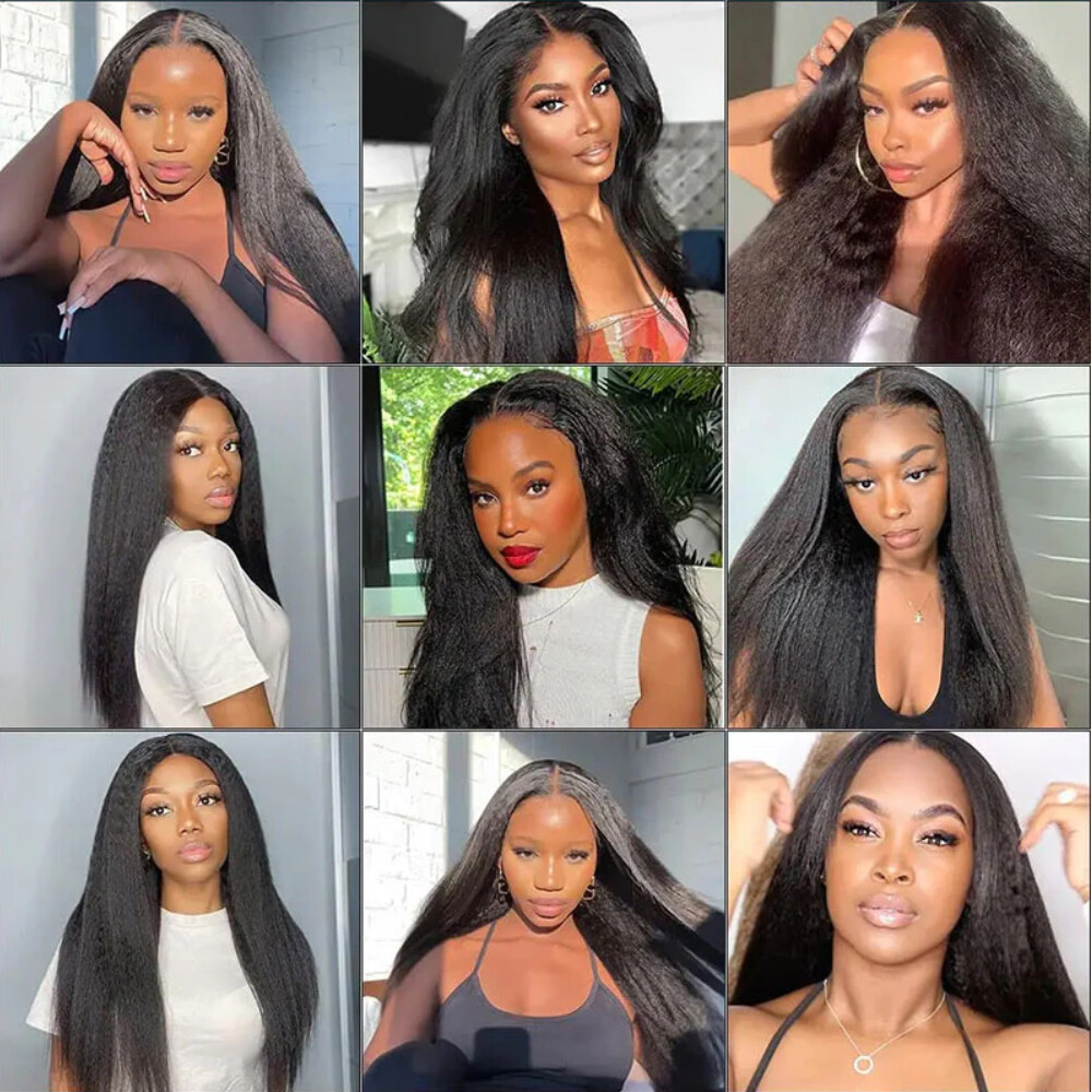 UNice Cambodian Yaki Straight V Part Human Hair Wigs Upgrade U Part Wig Glueless