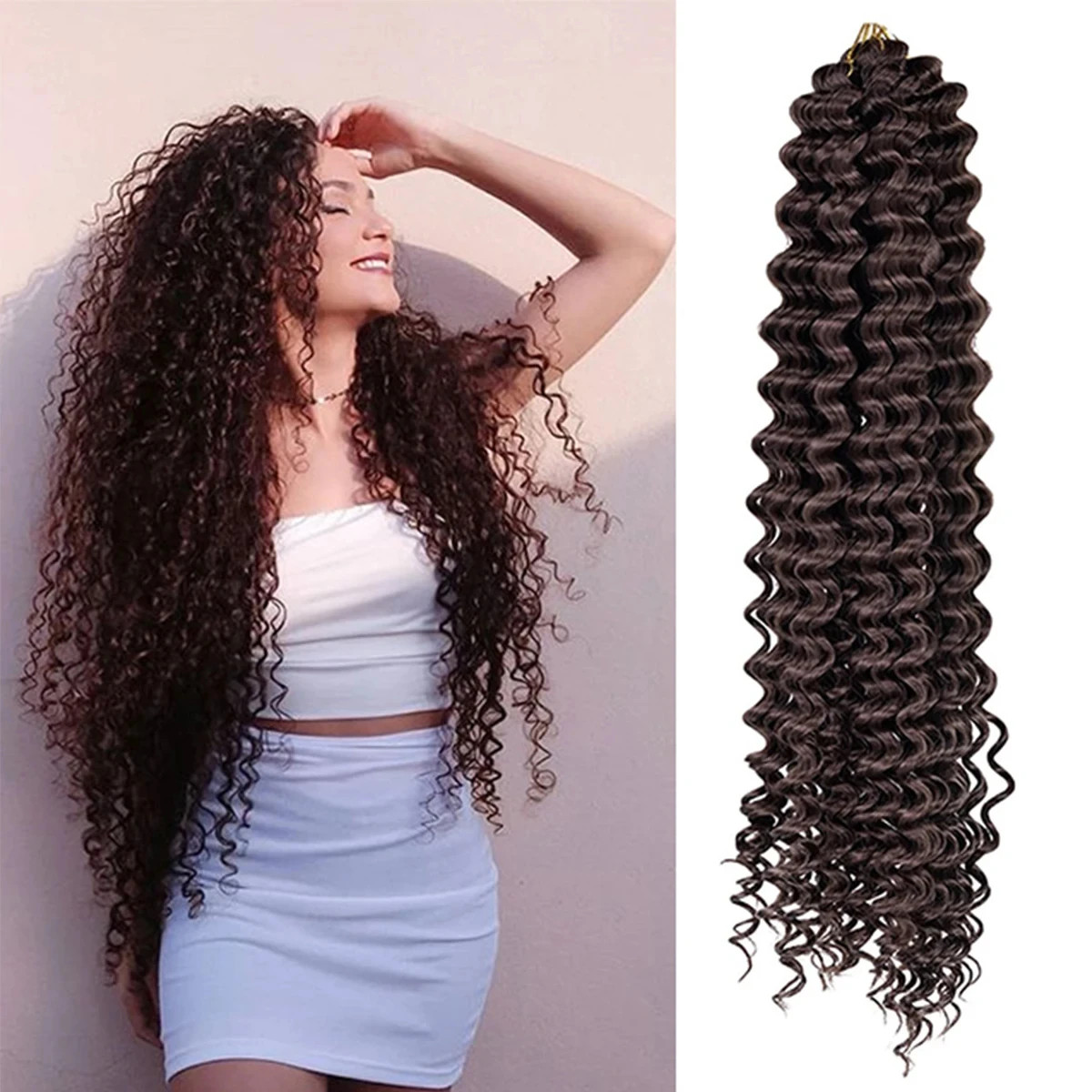 Ocean Wave Crochet Hair 28Inch Ariel Curly Synthetic Loose Deep Wave Braiding