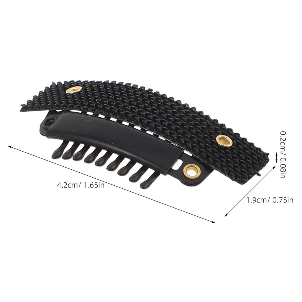 50Pcs Reusable Self Adhesive U Shape Wig Clips Black Durable Plastic Metal