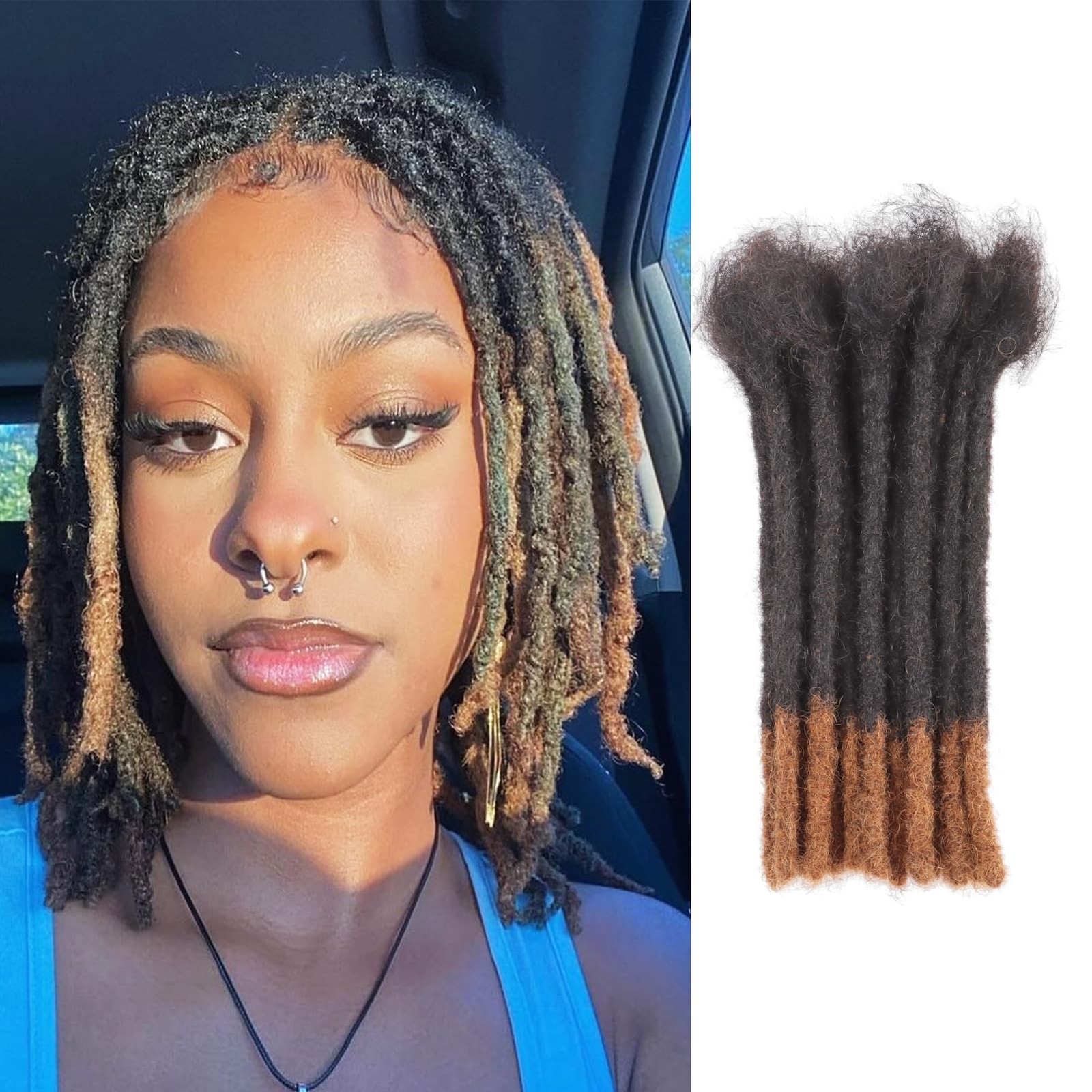 Viovian 0.6Cm Dreadlock Extensions Human Hair 6 Inch 30 Strands Real Human Hair