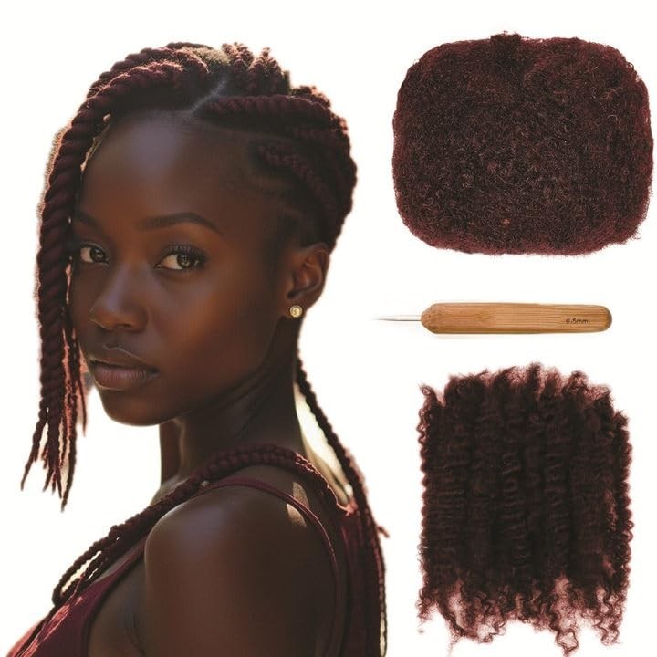 30g 100% Real Human Hair Bulk – Kinky Curly Afro Bundles for Natural Styles